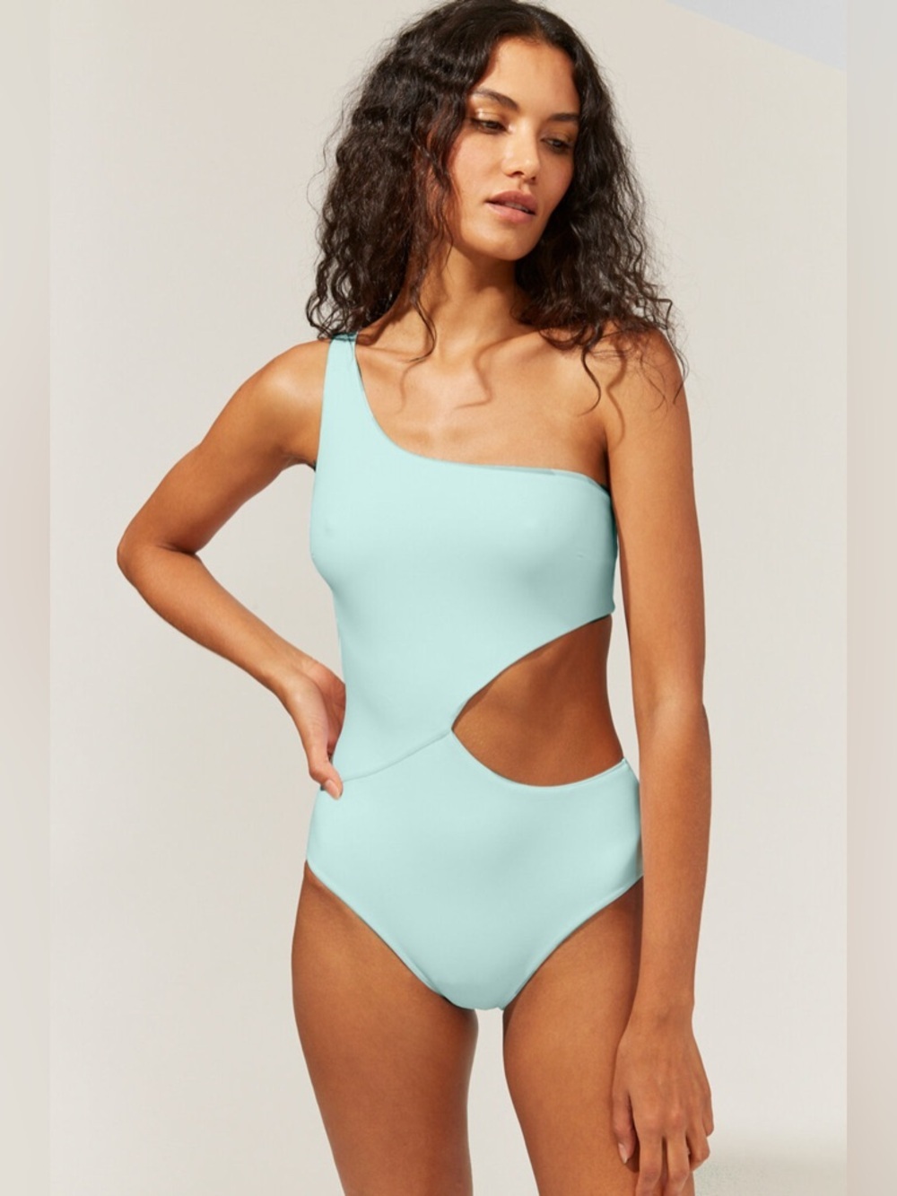 Solid and Striped Claudia One Piece Swimsuit Aqua NWT